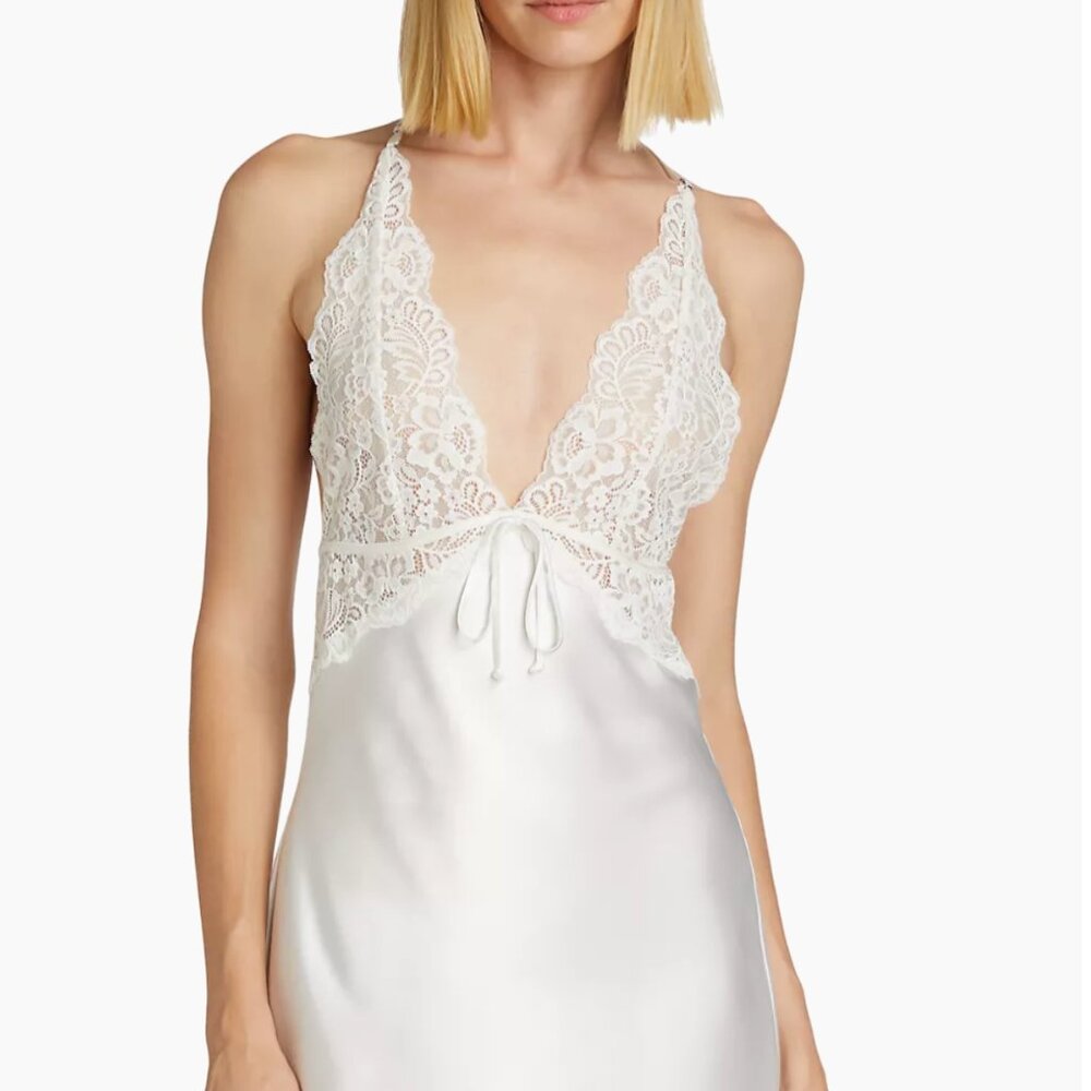 In Bloom by Jonquil White Bridal Lace Neglige Slip